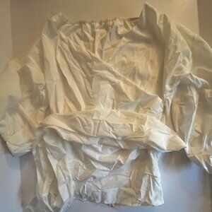 *New White Portrait Collar Blouse with Sash - Women's Size S, M